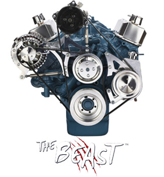 Chyrsler Mopar Small Block Engine Beast Serpentine Kit Brackets and Pulleys