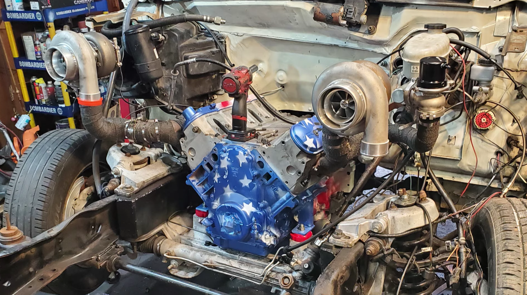 Twin Turbo LS Engine Bay F350